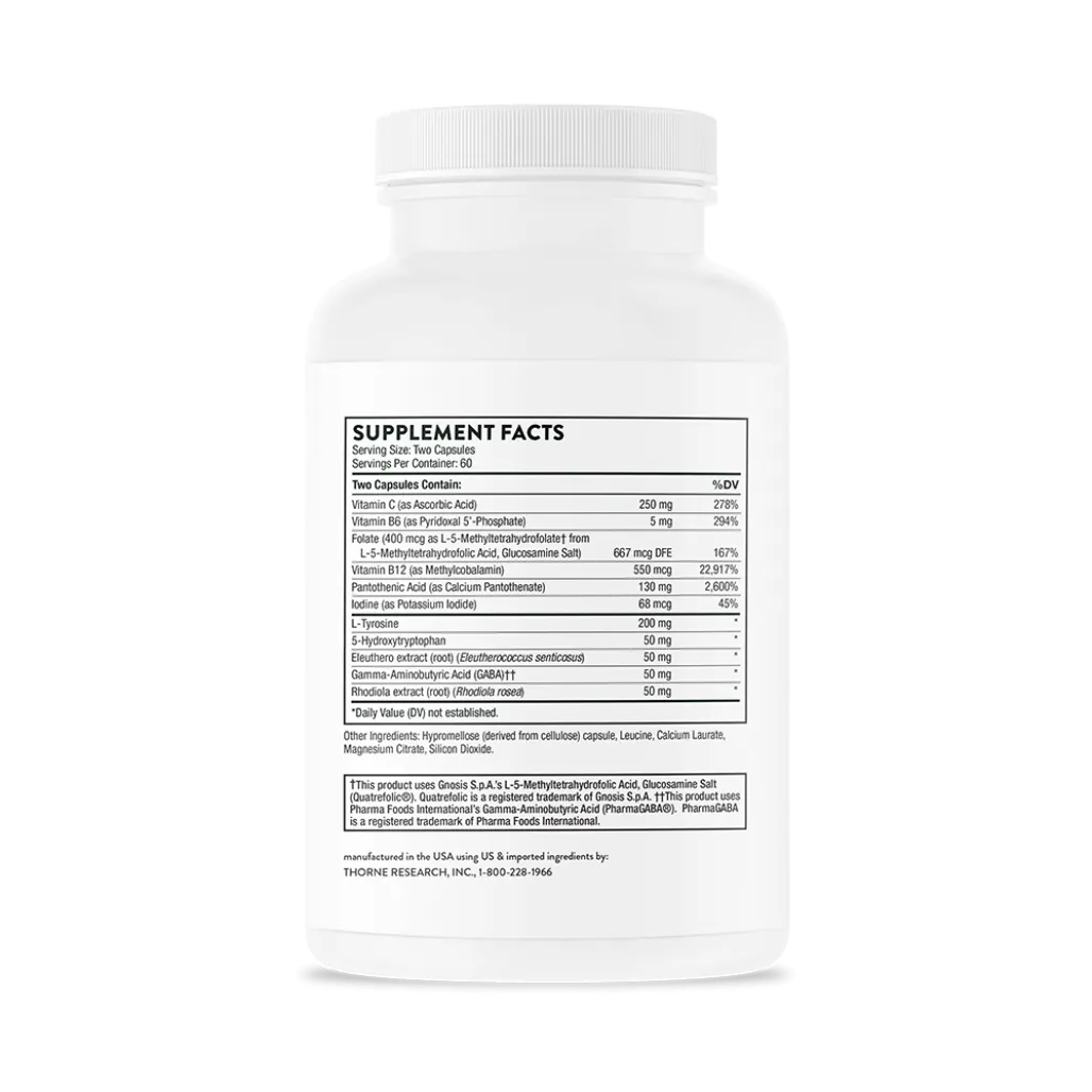 Thorne Emotion Balance Support 120 vegcaps supplement facts