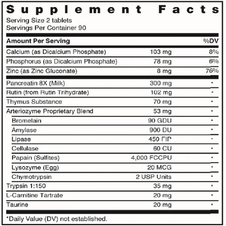 arteriozyme 180 tabs by energique