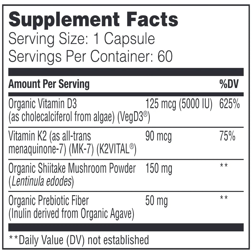 Organic Vitamin D3+K2 Enzymedica