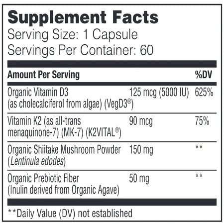 Organic Vitamin D3+K2 Enzymedica