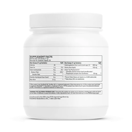 Thorne FiberMend 11.6 oz supplement facts