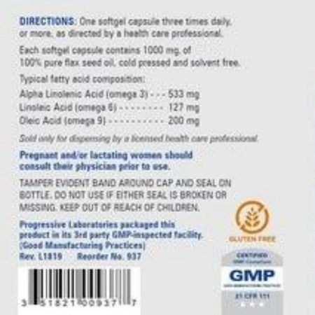 Flax Oil 1000 mg Progressive Labs