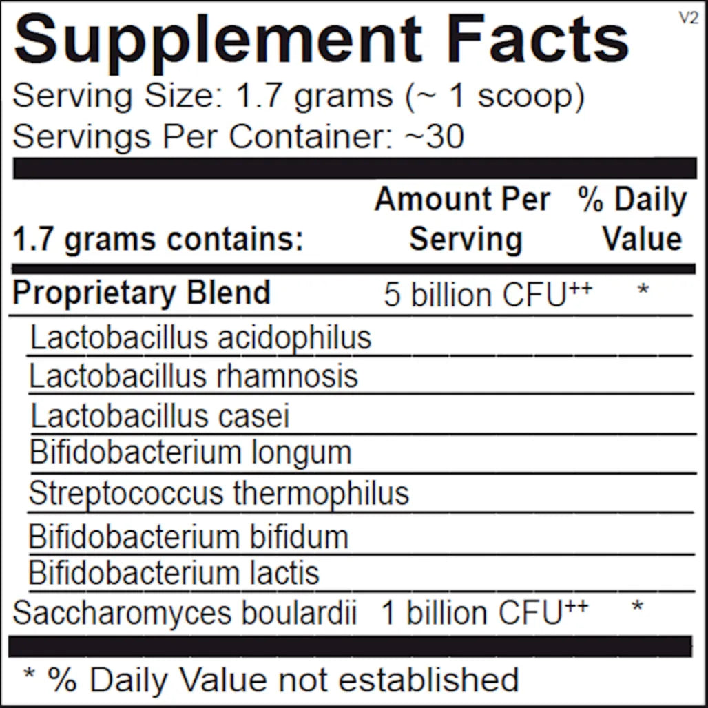 Ortho Molecular FloraBoost packaging for balanced gut flora, digestion support and immune wellness