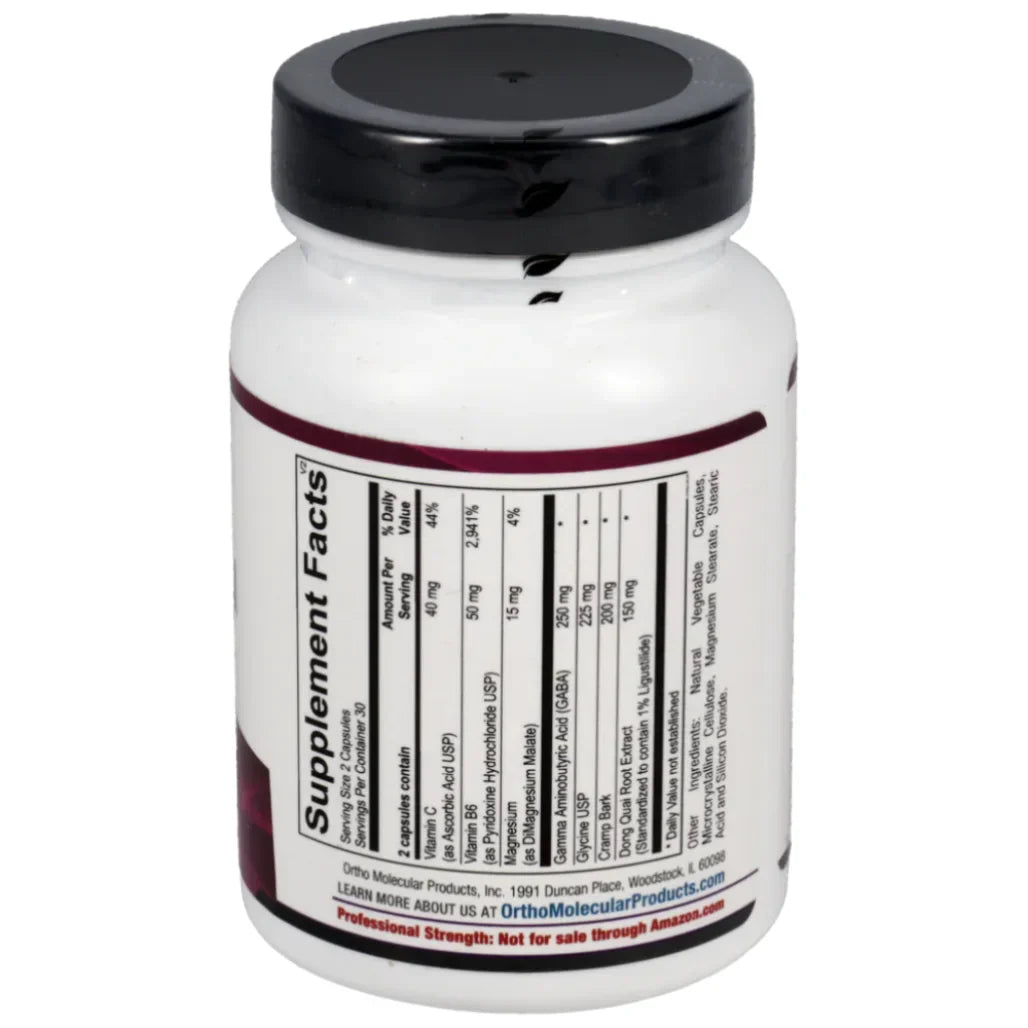 GABAnol ingredient panel showing GABA, L-theanine, taurine and calming nutrient blend for nervous support