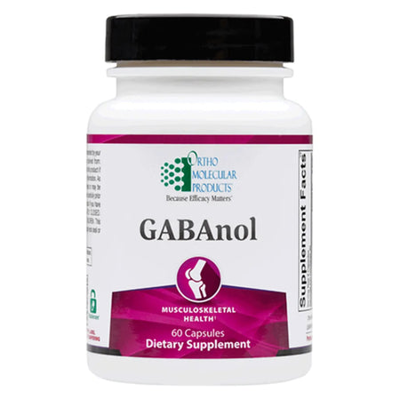 Ortho Molecular GABAnol calming supplement bottle for stress relief and GABA neurotransmitter support