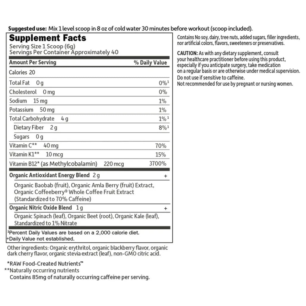 SPORT Organic Energy + Focus SF Blackberry Cherry