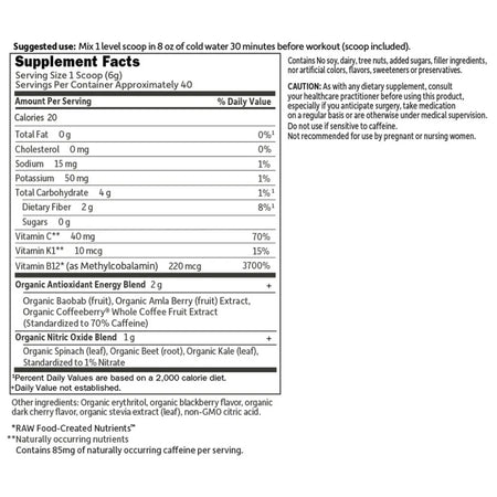 SPORT Organic Energy + Focus SF Blackberry Cherry