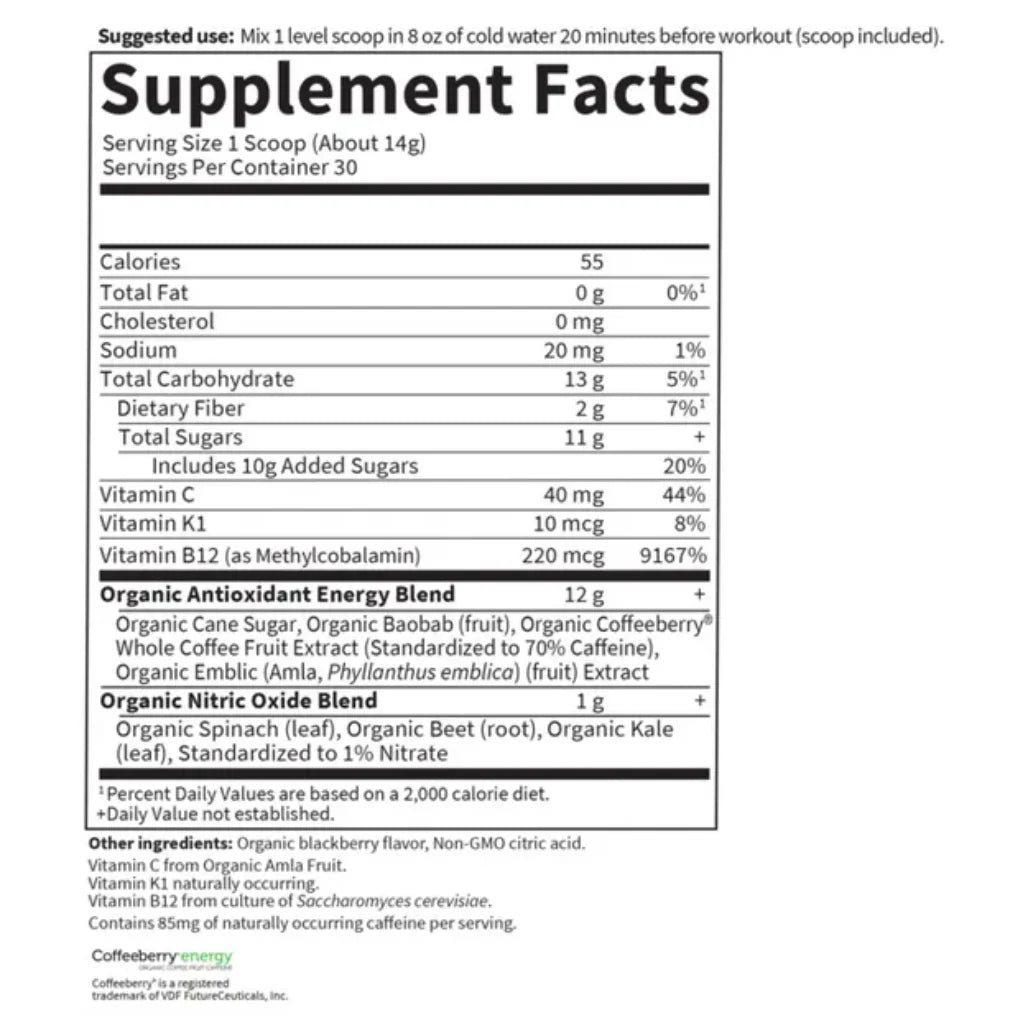 Sport Org PreWorkout Energy+Focus Blackberry Garden of Life Sport
