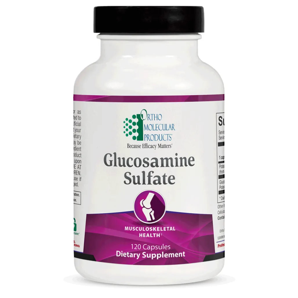 Ortho Molecular Glucosamine Sulfate joint support supplement bottle for cartilage health and mobility
