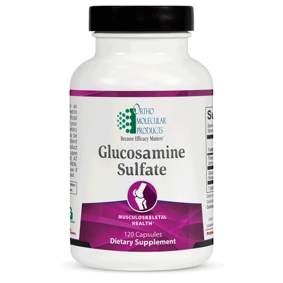 Ortho Molecular Glucosamine Sulfate joint support supplement bottle for cartilage health and mobility