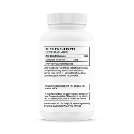 Thorne Glutathione-SR NSF 60 caps supplement facts
