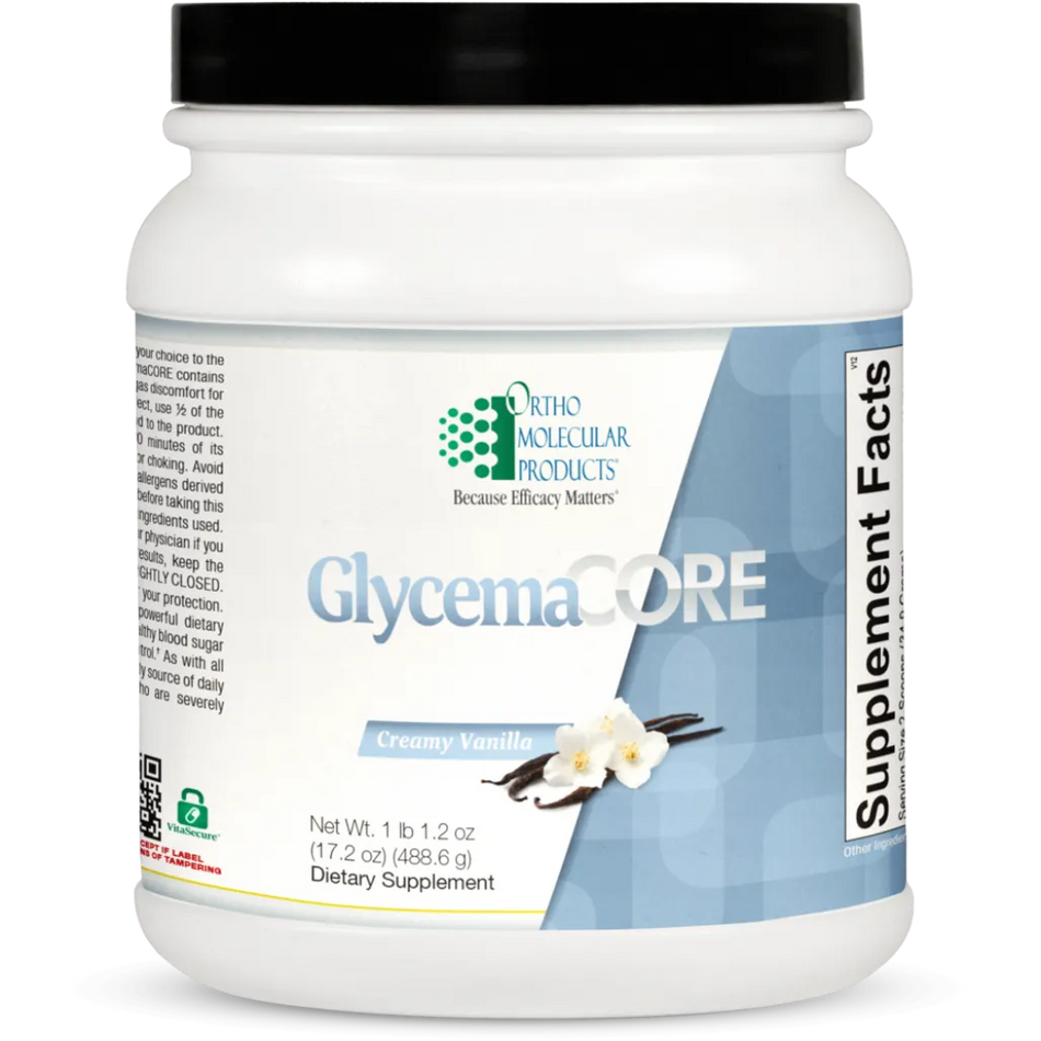 Ortho Molecular GlycemaCORE Rice Vanilla metabolic support shake for healthy glucose balance and wellness