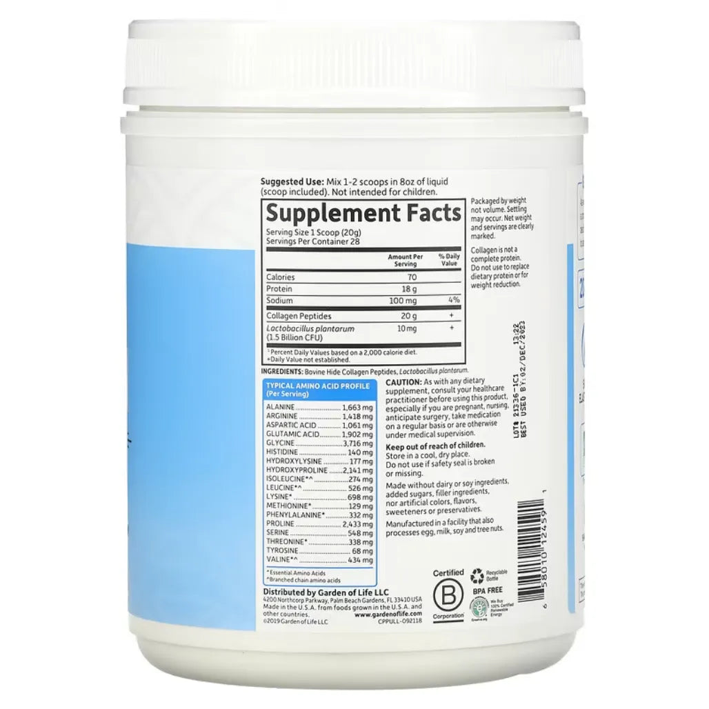 Grass Fed Collagen Peptides 19.75 oz Garden of life
