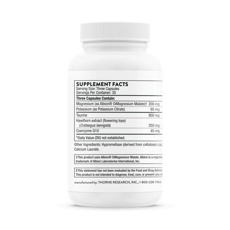 Thorne Heart Health Complex 90 Vegcaps supplement facts