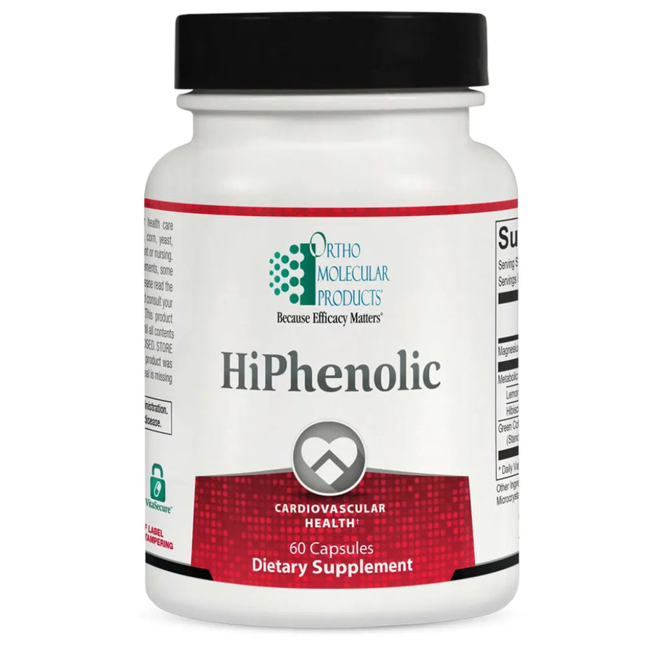 Ortho Molecular Hi-Phenolic 60 caps antioxidant supplement for cellular protection and health support