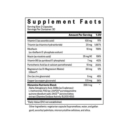 Histamine Nutrients