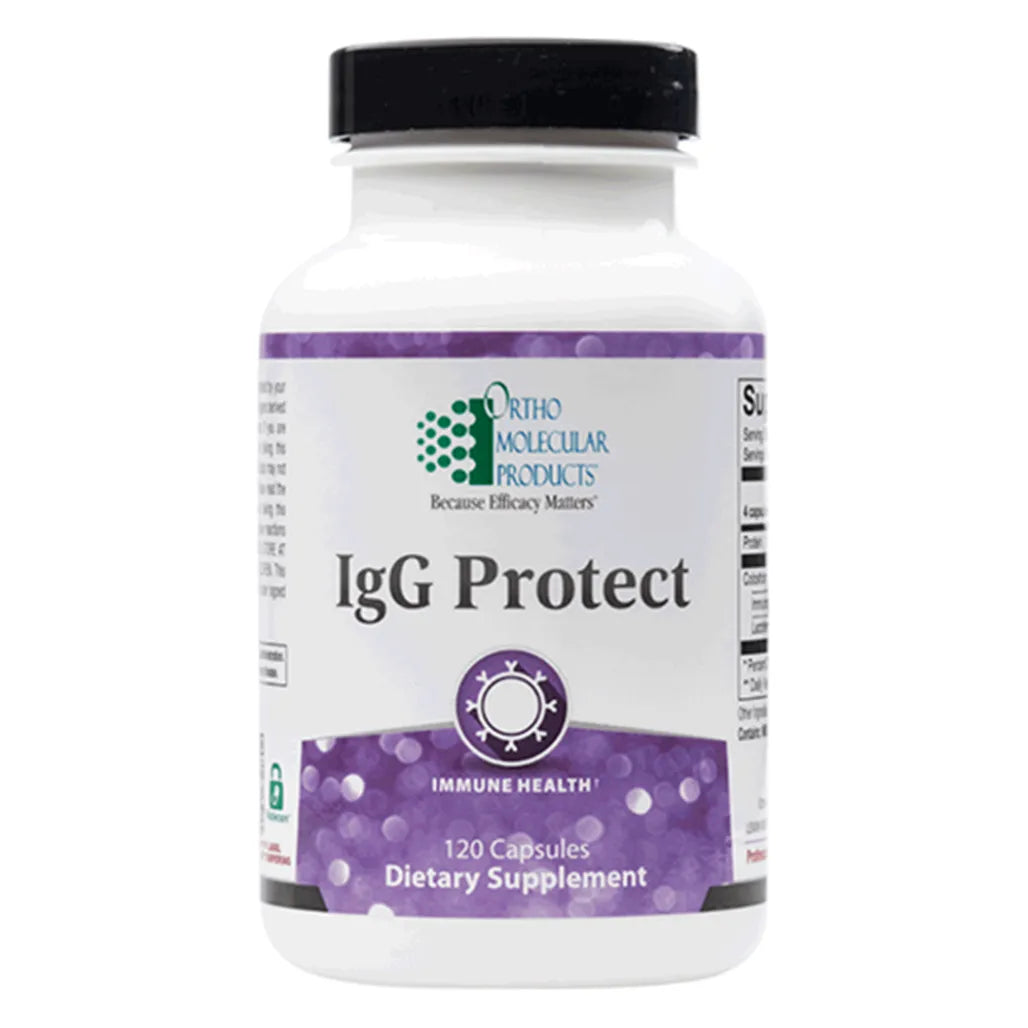Ortho Molecular IgG-Protect immune support supplement bottle for gut and systemic immune health