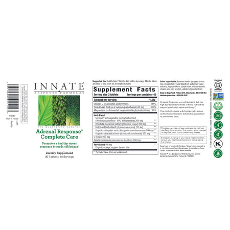Adrenal Response Complete Care - Ingredients 