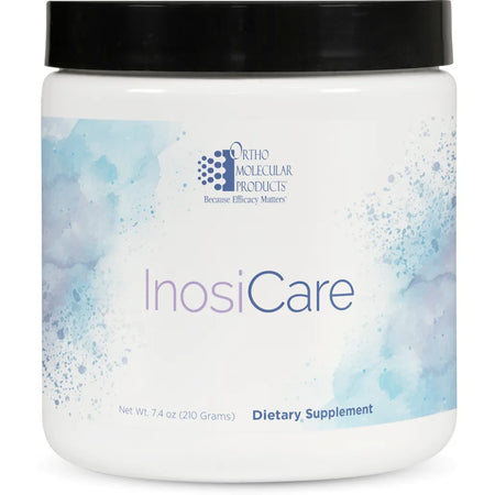 InosiCare supplement container featuring myo‑inositol and D‑chiro inositol formula by Ortho Molecular Products.