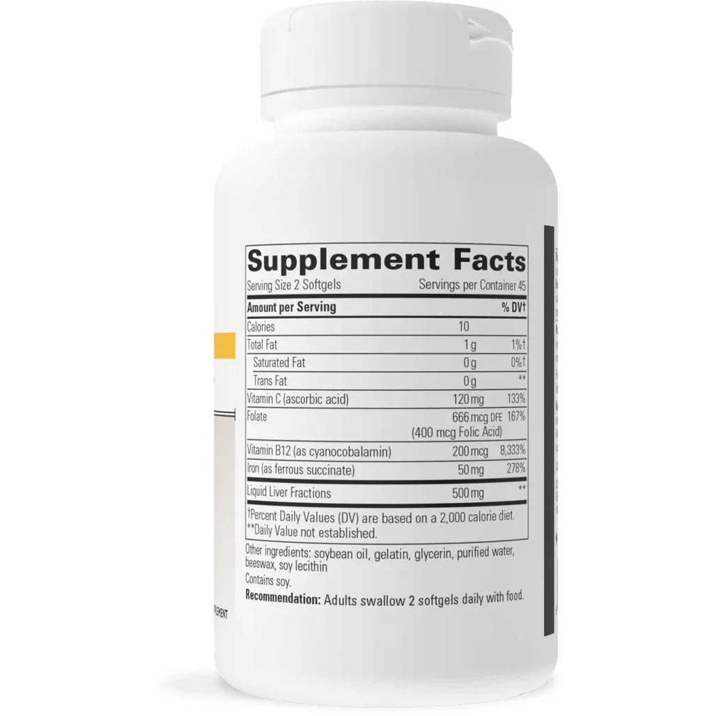 Integrative Therapeutics Iron Complex 90 Softgels supplement facts