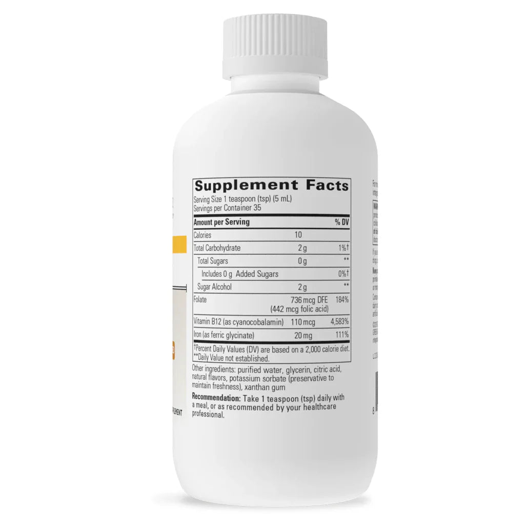 Integrative Therapeutics Liquid Iron Apple Cinnamon Supplement Facts