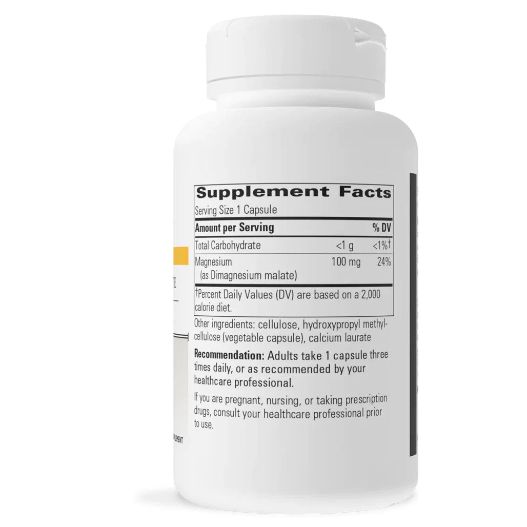 Integrative Therapeutics Magnesium Malate 100 mg 90 vegcaps supplement facts