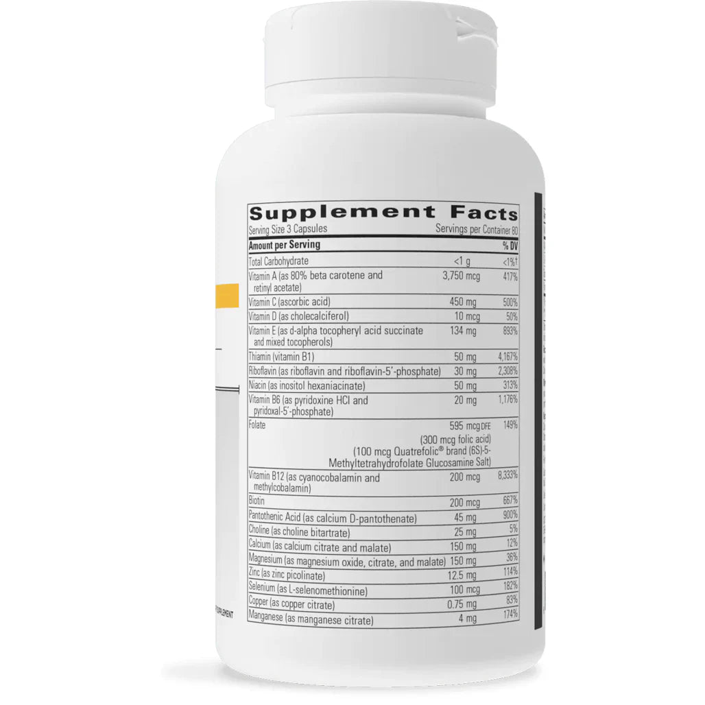 Integrative Therapeutics Multiplex 1 Without Iron 240 Caps supplement facts