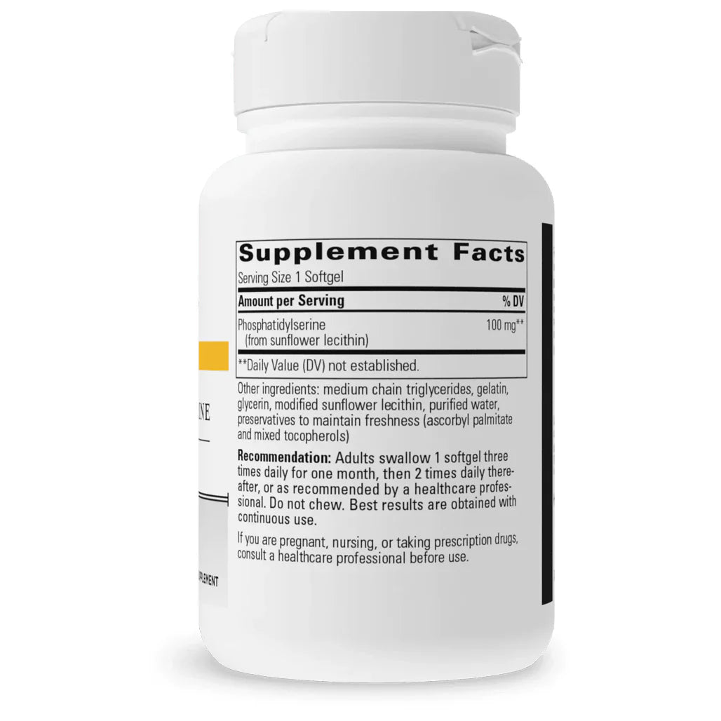 Integrative Therapeutics Phosphatidylserine Soy-Free 100 mg 60 softgels supplement facts