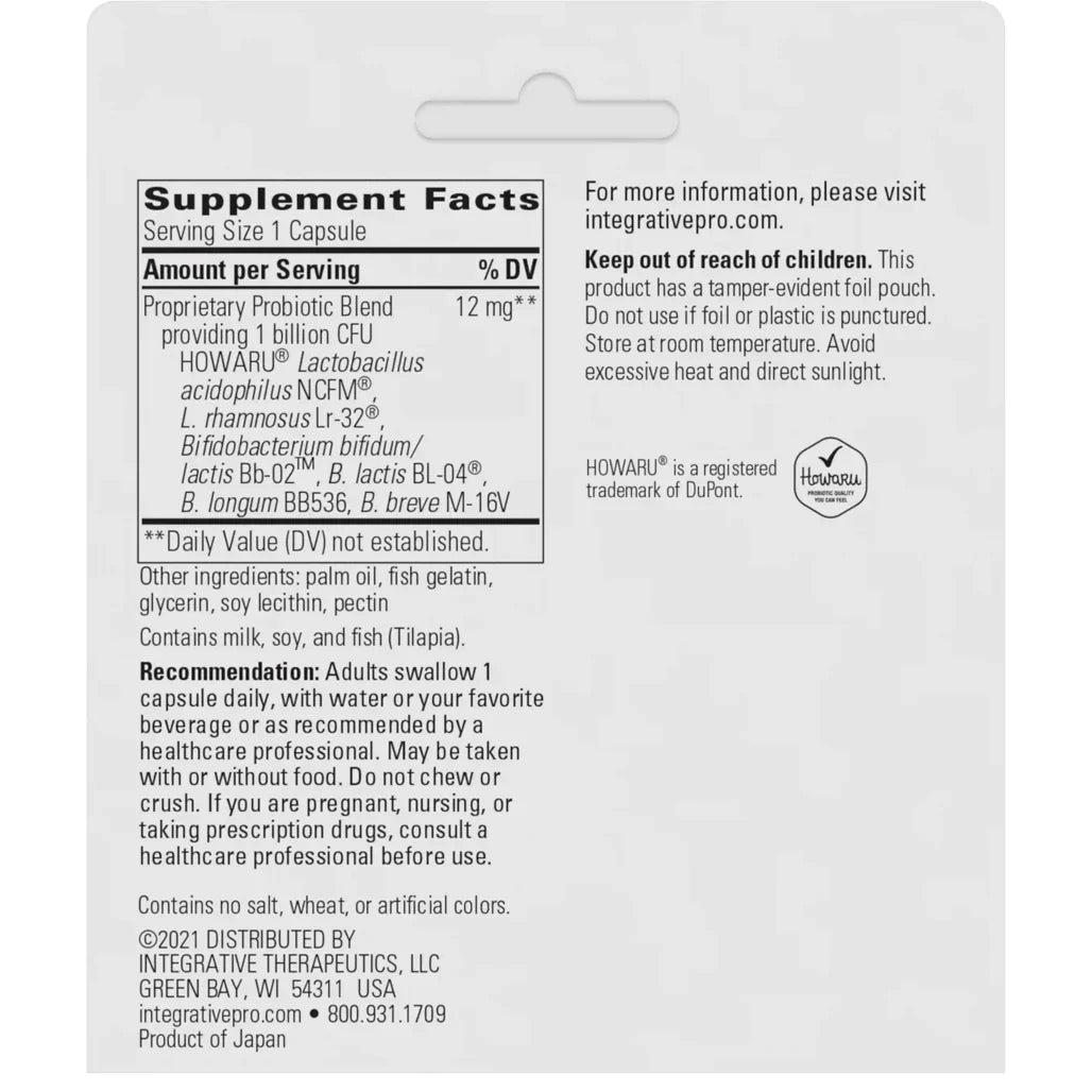 Integrative Therapeutics Pro-Flora Concentrate 90 caps supplement facts