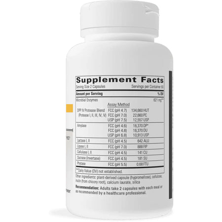 Integrative Therapeutics Similase GFCF 120 Veg Capsules supplement facts