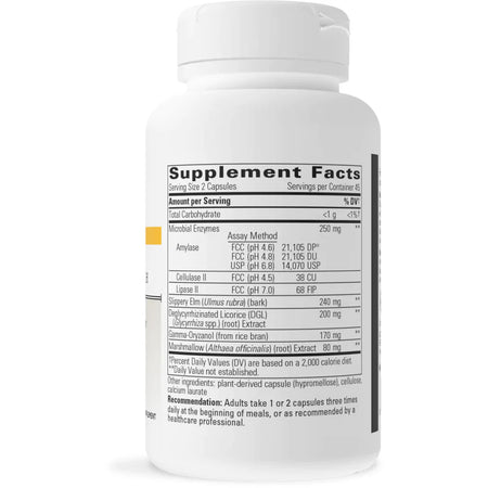 Integrative Therapeutics Similase Sensitive Stomach supplement ingredients