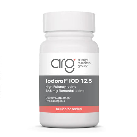 High potency Iodoral 12.5 mg iodine supplement packaging for thyroid hormone support and metabolic balance