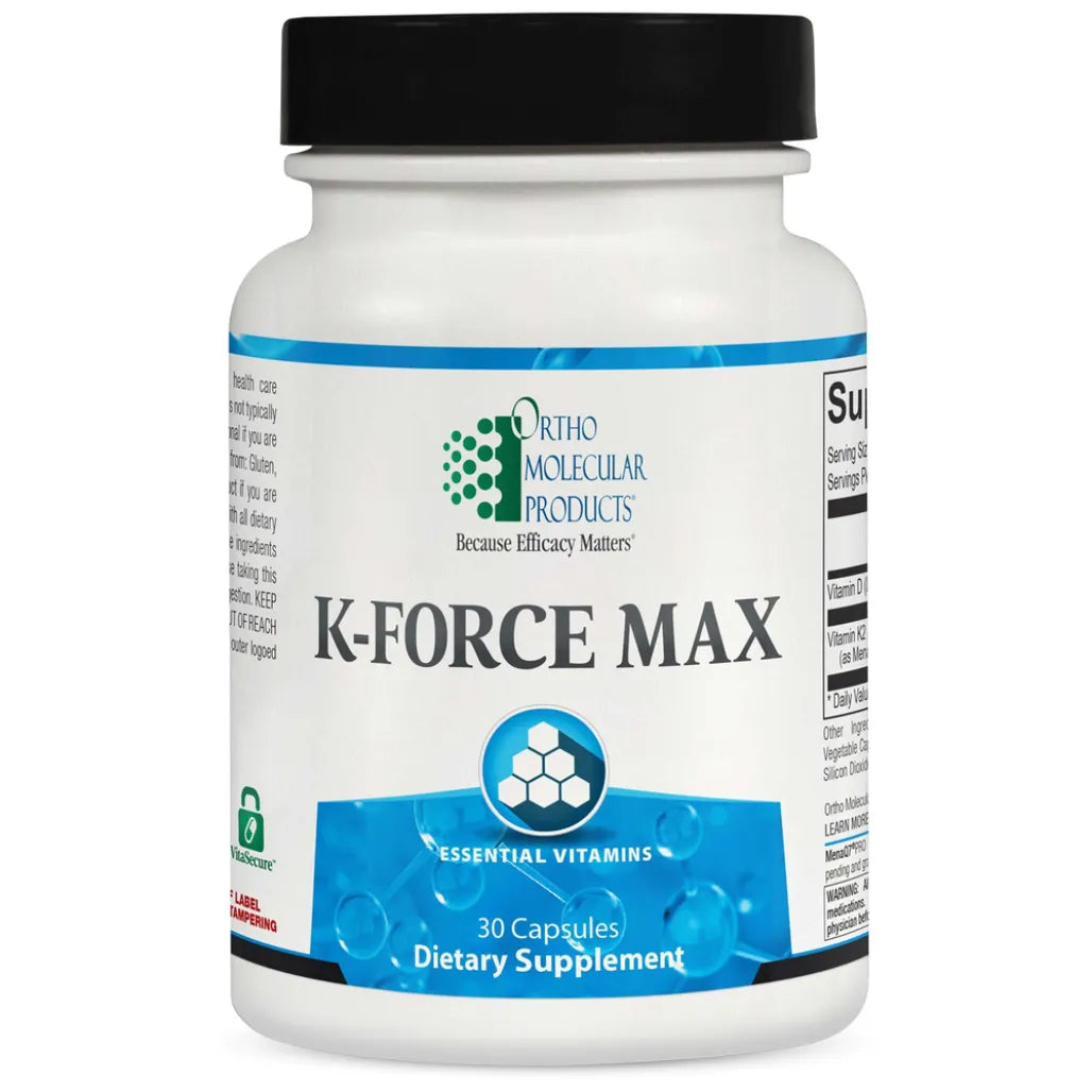 Ortho Molecular Products K‑FORCE MAX advanced bone, cardiovascular, and immune support formula with high‑dose vitamin D3 and vitamin K2
