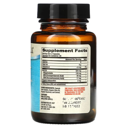 Dr. Mercola's Krill Oil for Kids Omega -3s Bound to Phospholipids Dietray Supplement of 60 Capsules