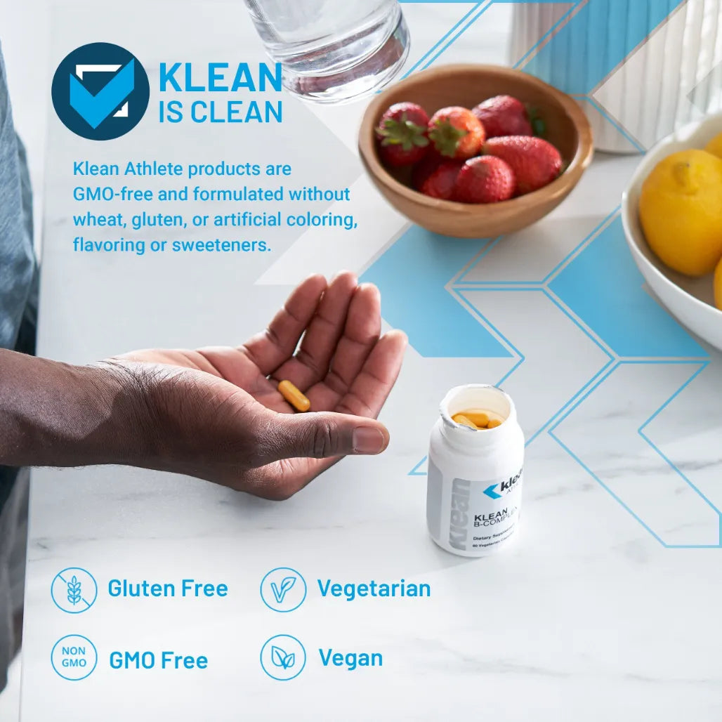 Klean B Complex Dietary Vitamin B Supplement with B1 B2 B6 B12 for Daily Energy and Cellular Function