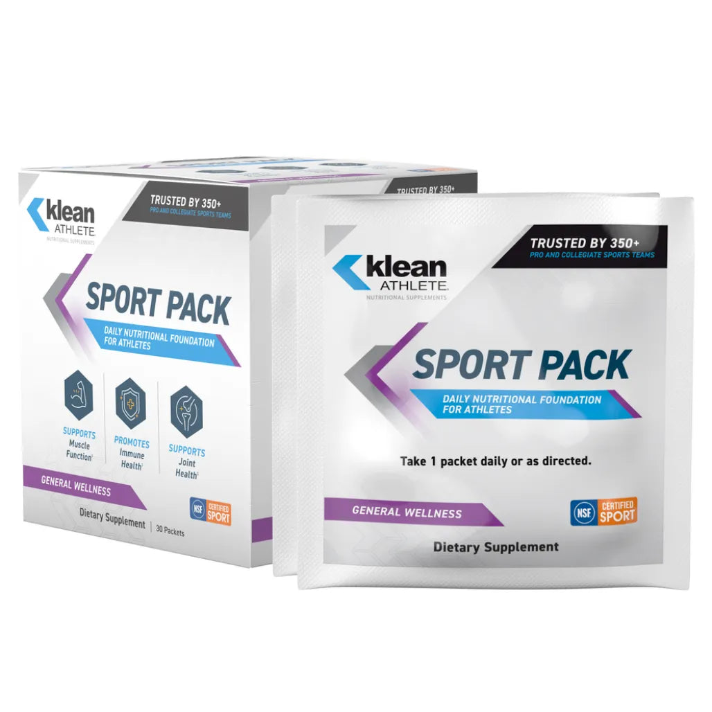 Klean Sport Pack Daily Multivitamin Mineral Omega‑3 Supplement Packets for Athlete Health Muscle Function Immune and Joint Support