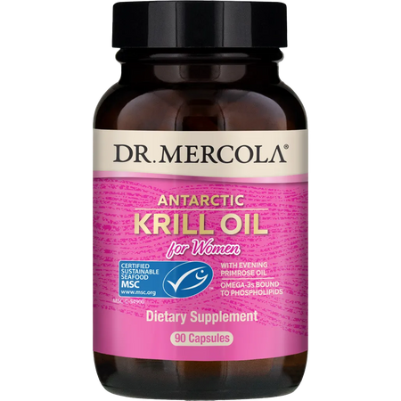  Dr. Mercola's Antarctic Krill Oil for Women with EPO Dietary Supplement of 90 Capsules