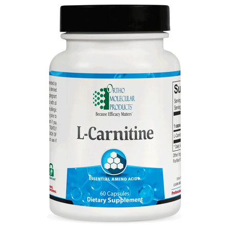 Ortho Molecular Products L‑Carnitine dietary supplement bottle – 60 capsules.
