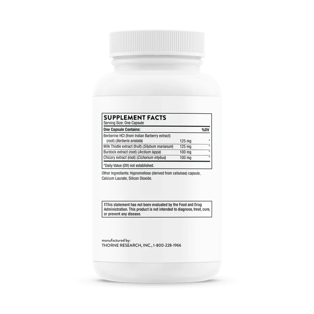 Thorne Liver Cleanse 60 caps supplement facts
