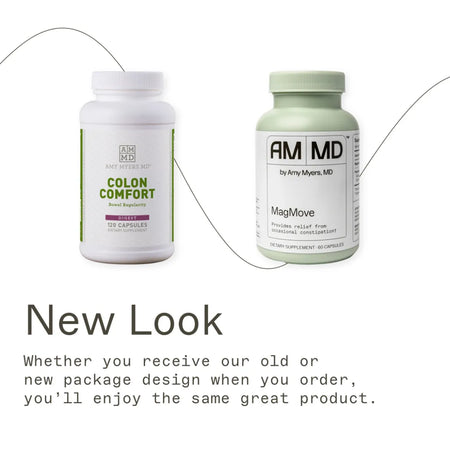 MagMove by Amy Myers MD, a 60-capsule supplement providing relief from occasional constipation.