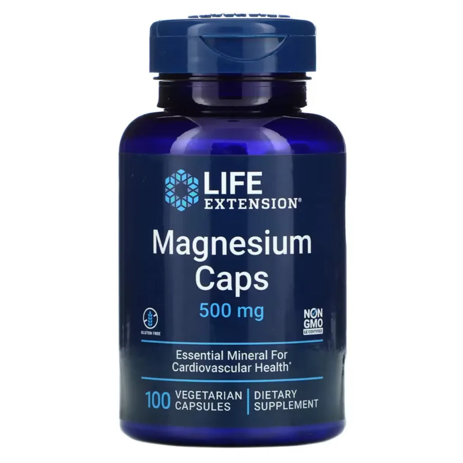 Life Extension Magnesium 500mg - 100 Capsules | Essential Mineral For Cardiovascular Health