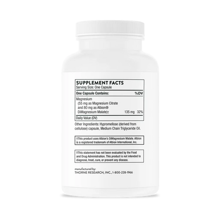 Thorne Magnesium Citramate 90 vegcaps supplement facts