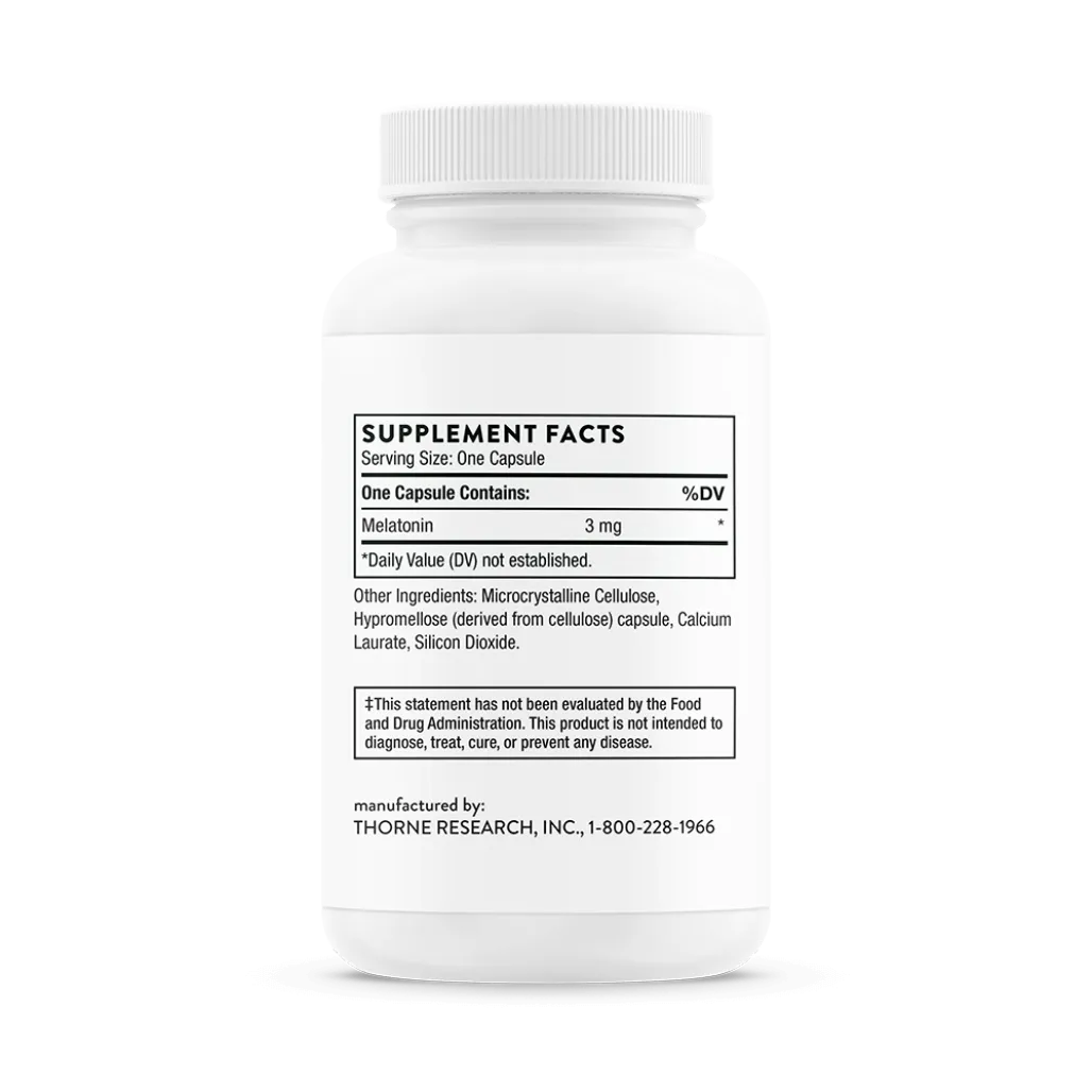 Thorne Melaton-3 60 caps supplement facts