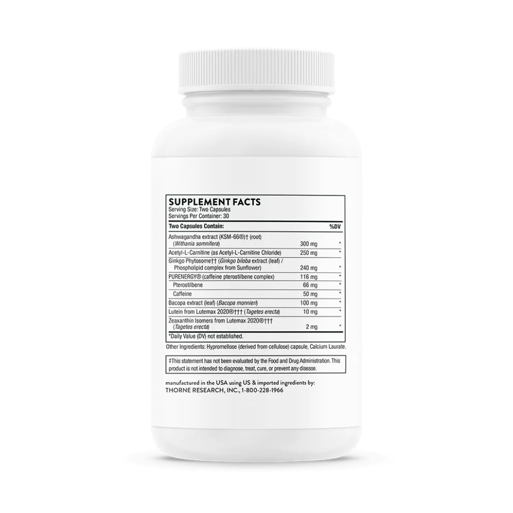 Thorne Memoractiv 60 vegcaps supplement facts