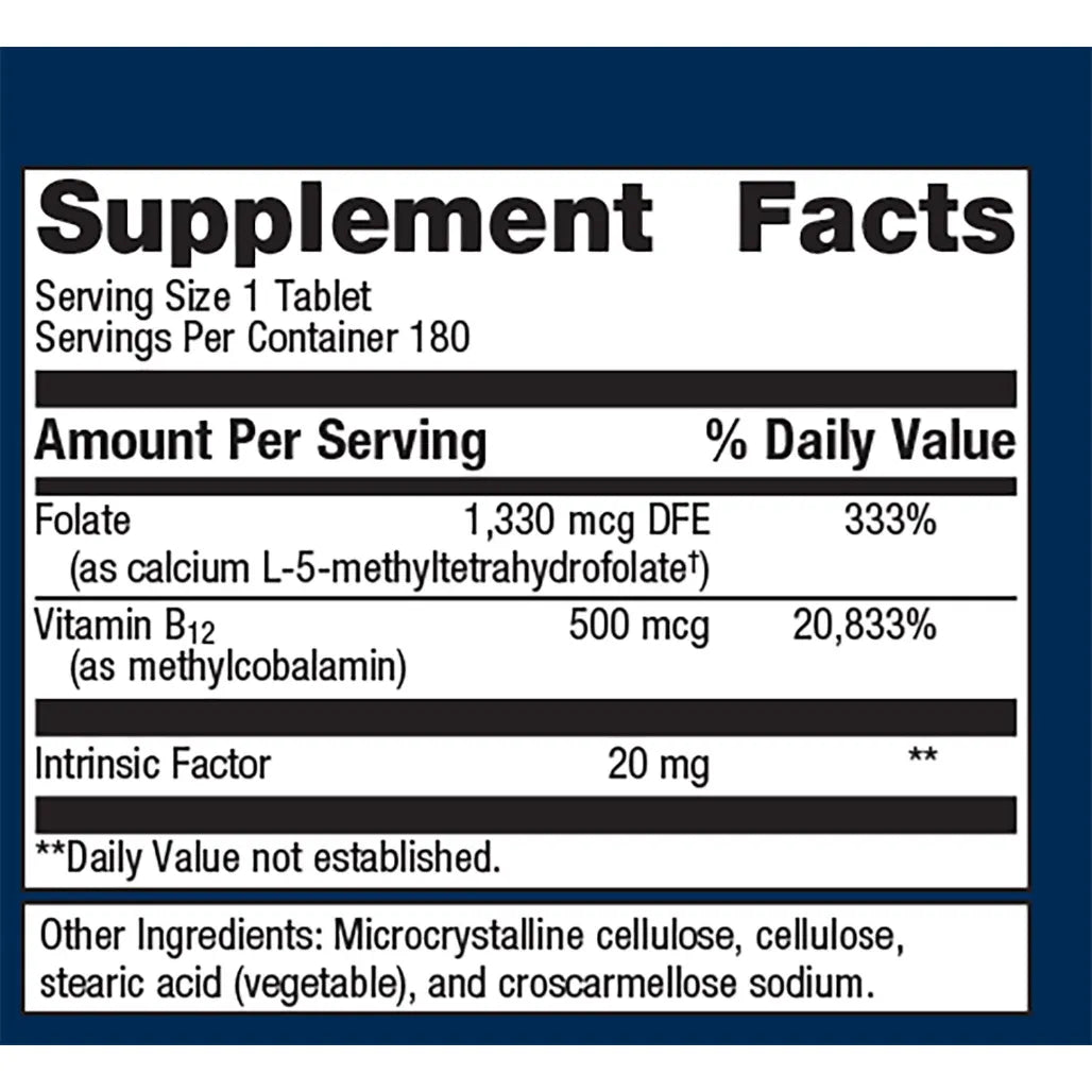 Metagenics Intrinsi B12 Folate supplement ingredients