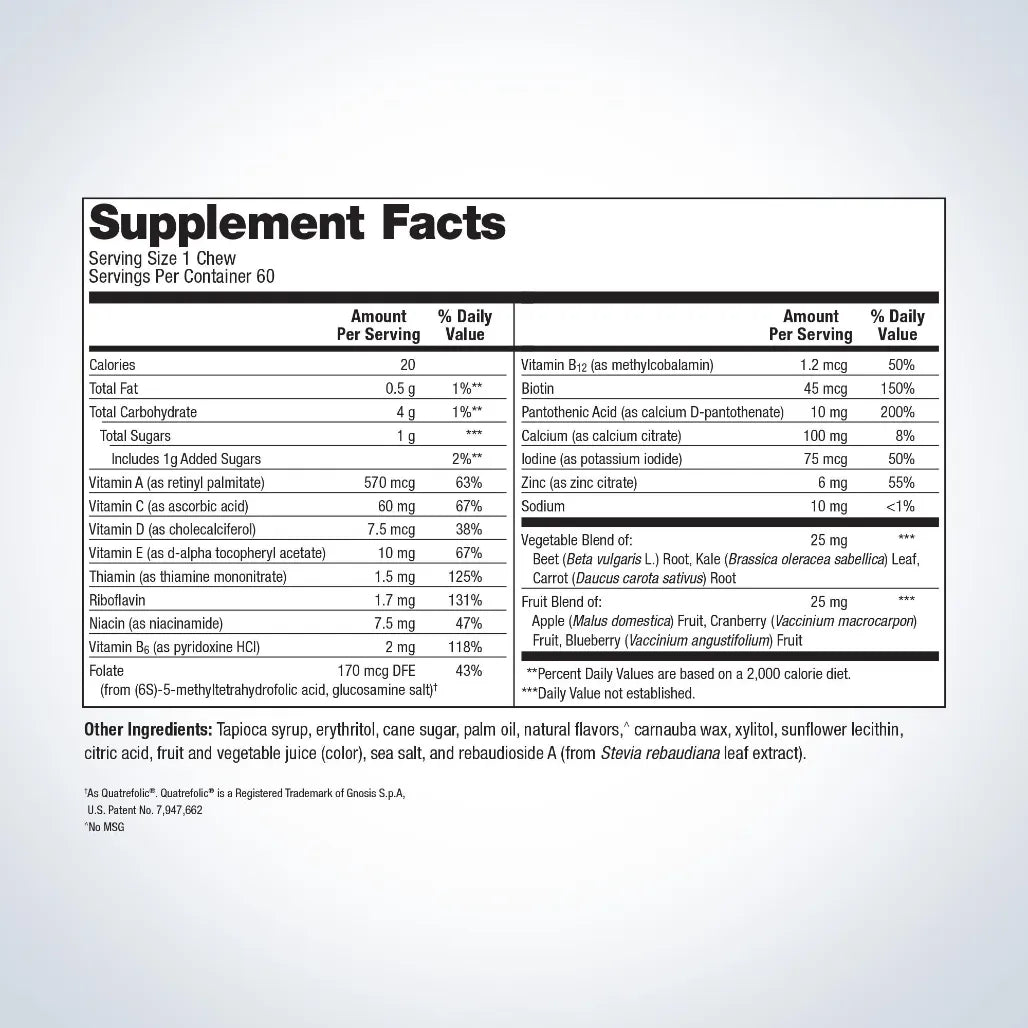 Daily kids multivitamin with phytonutrients.