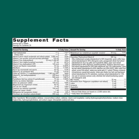 Metagenics PhytoMulti supplement facts