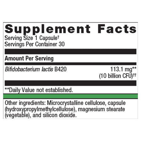 Metagenics UltraFlora Control supplement facts