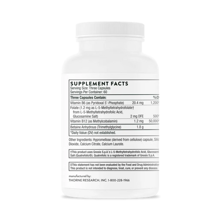 Thorne Methyl-Guard 180 caps supplement facts