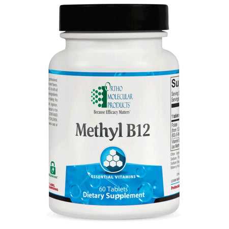 Ortho Molecular Methyl B12 nutritional supplement with methylcobalamin and methylfolate for energy, cardiovascular, and nervous system support